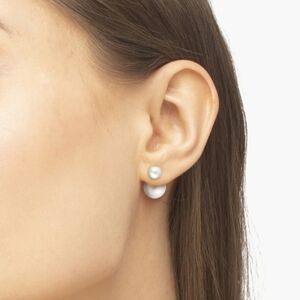 White Rhodium Pearl Earrings